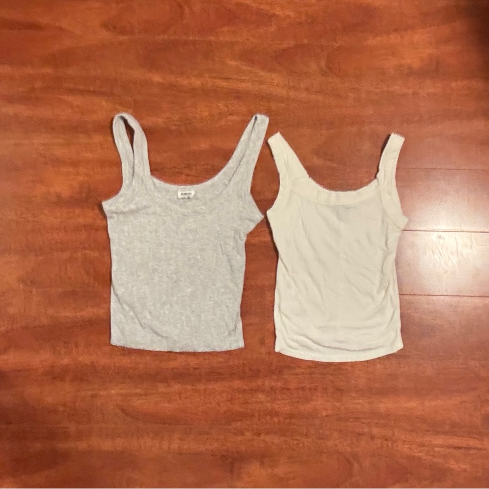 Cotton On Gray and Cream Tank Tops